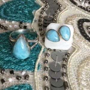 Larimar ring/earrings